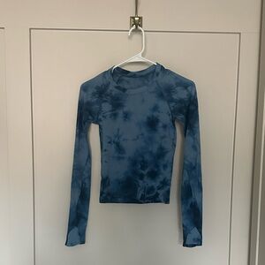 lululemon athletica Navy Tie-Dye Long Sleeve Top